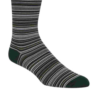 Cole Haan Men's Multi Stripe Crew Socks Dark Green Size Regular