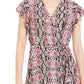 Adrianna Papell Women's Snakeskin Print Dress Red Size 6
