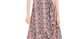 Adrianna Papell Women's Snakeskin Print Dress Red Size 6