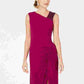 Adrianna Papell Women's Asymmetrical Embellished Gown Dark Pink Size 8