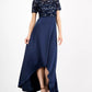 Adrianna Papell Women's Soutache Gown Navy Size 8