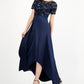 Adrianna Papell Women's Soutache Gown Navy Size 8