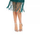 Adrianna Papell Women's Fringed Beaded Sleeveless Jewel Neck Short Sheath Cocktail Dress Green Size 2