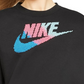 Nike Women's Sportswear Print Logo Cropped Sweatshirt Black Size Large