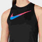 Nike Women's Dri-FIT Printed-Logo Racerback Running Tank Top Charcoal Size Large