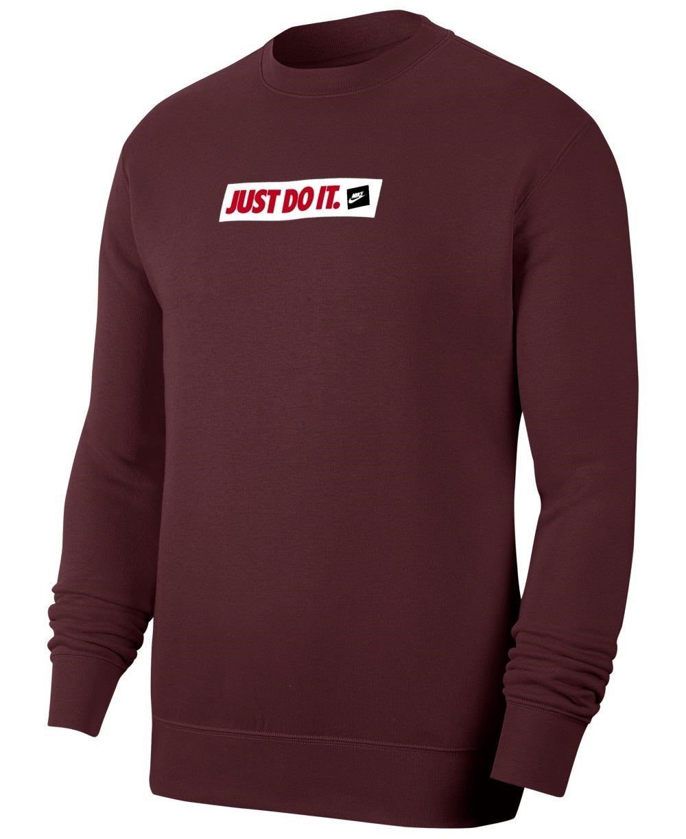 Nike Men's Crew Fleece Just Do It Sweatshirt Red Size XX-Large