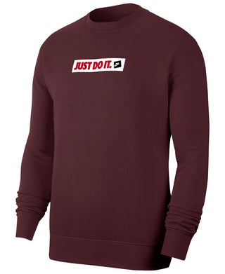 Nike Men's Crew Fleece Just Do It Sweatshirt Red Size XX-Large
