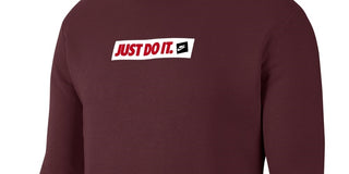 Nike Men's Crew Fleece Just Do It Sweatshirt Red Size XX-Large