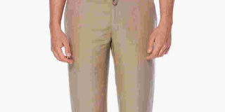 Cubavera Men's Solid Linen-Blend Drawstring Pants Inseam Dark Beige Size Small