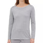 Calvin Klein Women's Heather Long Sleeve Jewel Neck Top Gray - Size Medium