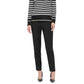 Calvin Klein Women's Striped Long Sleeve Jewel Neck Top Black Size X-Large