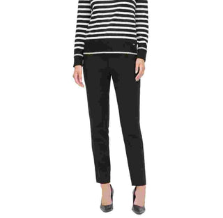 Calvin Klein Women's Striped Long Sleeve Jewel Neck Top Black Size X-Large