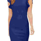 Calvin Klein Women's Ruffle-Sleeve Sheath Dress Blue Size 12