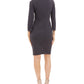 Calvin Klein Women's Diagonal Seam Sheath Dress Grey Size 14