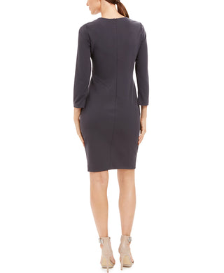 Calvin Klein Women's Diagonal Seam Sheath Dress Grey Size 14