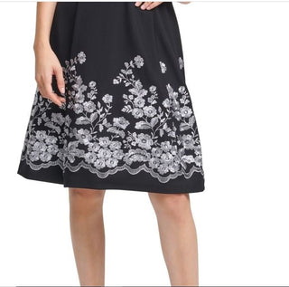 Calvin Klein Women's Embroidered A Line Dress Grey Size 4