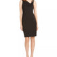 Calvin Klein Women's V Neck Above The Knee Body Con Cocktail Dress Black Size 16