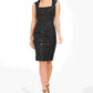 Calvin Klein Women's Square-Neck Sequin Scuba Dress Black Size 10