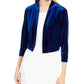 Calvin Klein Women's Velvet Shrug Cardigan Blue Size Large
