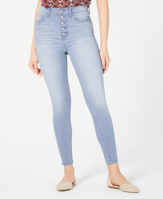 Celebrity Pink Juniors' Button-Fly High-Rise Skinny Jeans Blue Size 11