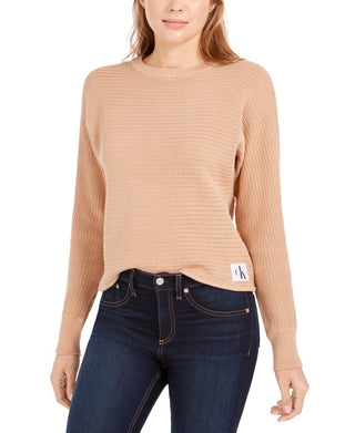 Calvin Klein Women's Cotton Sweater Brown Size X-Large