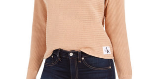 Calvin Klein Women's Cotton Sweater Brown Size X-Large