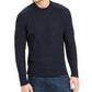 Michael Kors Men's Blue Crew-Neck Long-Sleeve Patch Knit Sweater Repaired Blue Size X-Large