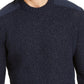 Michael Kors Men's Blue Crew-Neck Long-Sleeve Patch Knit Sweater Repaired Blue Size X-Large