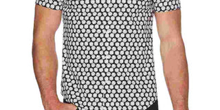 Cubavera Men's Big & Tall Regular Fit Stretch Dice Print Shirt White Size X-Small