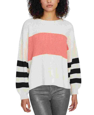 Sanctuary Women's Playful Striped Sweater Pink Size Large
