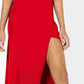 Emerald Sundae Junior's High Slit Gown Red Size Small