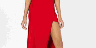 Emerald Sundae Junior's High Slit Gown Red Size Small