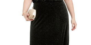 Calvin Klein Women's Plus Sparkle Velvet Blouson Gown Green Size 14W