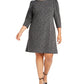 Calvin Klein Women's Animal Print Ponte Knit Dress Gray Size 14W
