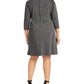 Calvin Klein Women's Animal Print Ponte Knit Dress Gray Size 14W