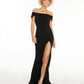 Emerald Sundae Juniors' Off-The-Shoulder Gown  Black Size X-Large