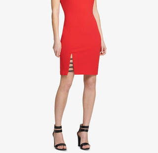 DKNY Women's Cutout Sheath Dress Bright Red Size 12