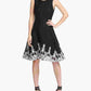 DKNY Women's Sleeveless Embroidered Fit & Flare Dress Black Size 10