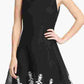 DKNY Women's Sleeveless Embroidered Fit & Flare Dress Black Size 10