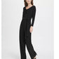 DKNY Women's Jersey Cowl Neck Belted Jumpsuit Black Size 8