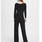DKNY Women's Jersey Cowl Neck Belted Jumpsuit Black Size 8