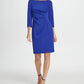 DKNY Women's Ponte Side Ruche Sheath Dress Blue Size 2