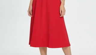 DKNY Women's Seamed Midi Dress Red Size 8