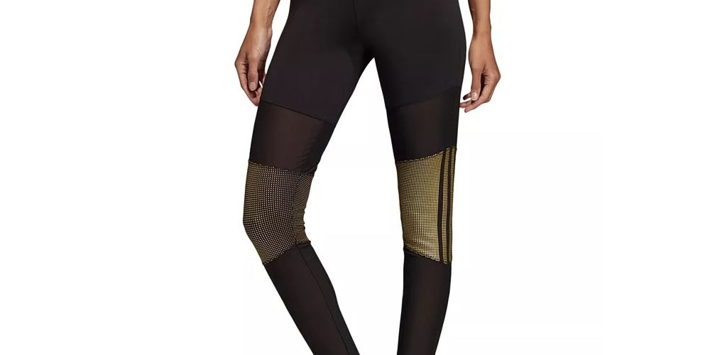 Adidas Women's Glam Colorblocked Leggings Black Size Medium