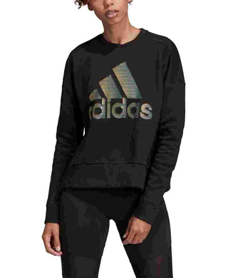 Adidas Women's Glam Logo Sweatshirt Black Size X-Large