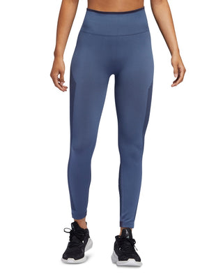 Adidas Women's Primeknit Believe This Seamless Colorblocked Leggings Blue Size X-Large