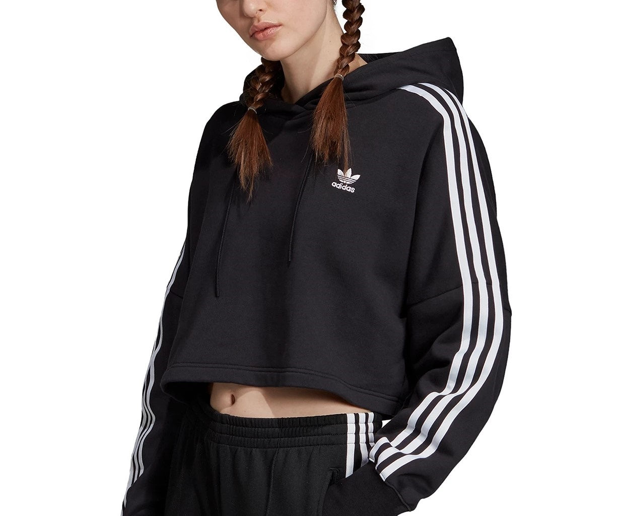 Adidas Women's Cropped Hoodie Black Size X-Large