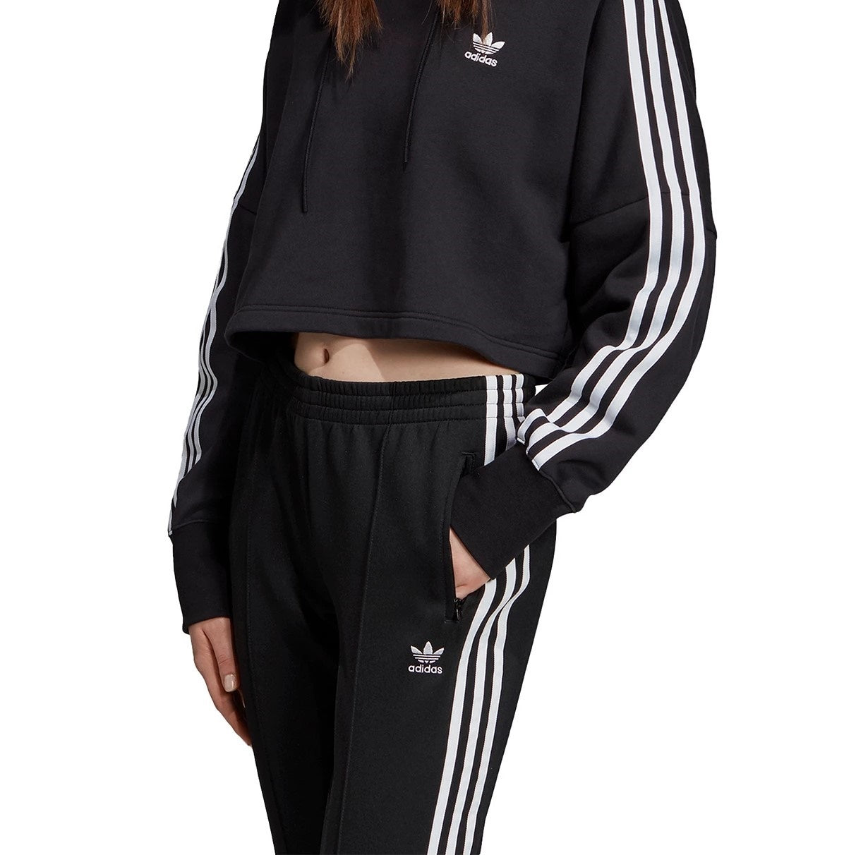 Adidas Women's Cropped Hoodie Black Size X-Large