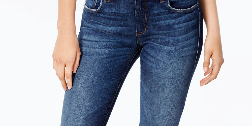 STS Blue Women's Emma Mid Rise Fray Hem Ankle Skinny Jeans Demin Blue Size 26
