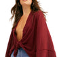 Free People Women's Azalea Wrap Top Dark Red Size X-Small